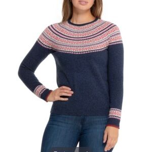 TABITHA Webb Lambswool Women’s Ditzy Yoke Sweater Pullover Crewneck. Size Large.